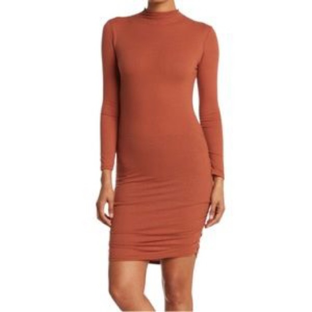 Velvet Torch - NWT - Mock Neck Ribbed Ruched Dress - Size: Small